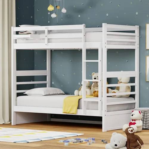 Miniatura 11 de Glenwillow Home Litera Plana de madera maciza individual sobre cama matrimonial, color espresso