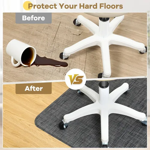 Miniatura 4 de BesWin Tapete para silla de oficina para suelos duros, 36 x 48 pulgadas, tapete de escritorio resistente para suelos de madera y azulejos, tapete