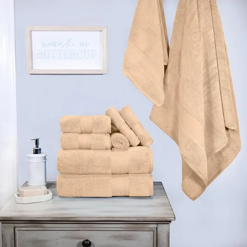 Miniatura 103 de Superior Juego de toallas de algodón turco de 9 piezas, 3 toallas de baño, 3 manos, 3 toallas faciales para el hogar, artículos esenciales de baño