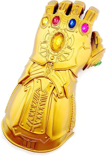 Guante infinito de PVC iluminable para adultos guantes de guantelete de Iron Man Infinity Thanos dorados piedra infinita LED iluminada joya para