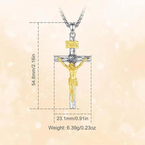 Miniatura 144 de Vito Collar de plata de ley 925 para mujeres y hombres, San Benito, crucifijo, Caravaca, San Cristóbal, San Judas, medalla patronal, amuleto