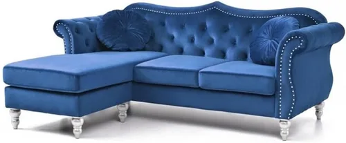Miniatura 7 de Glory Furniture Sofá de terciopelo Hollywood Chaise en marfil