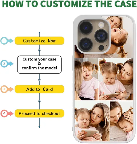 Miniatura 5 de Fundas para teléfono con fotos personalizadas, collage de fotos para mujer, funda estética para iPhone 11, 12, 13, 14, 15, 16, 17 Pro Max Plus Mini