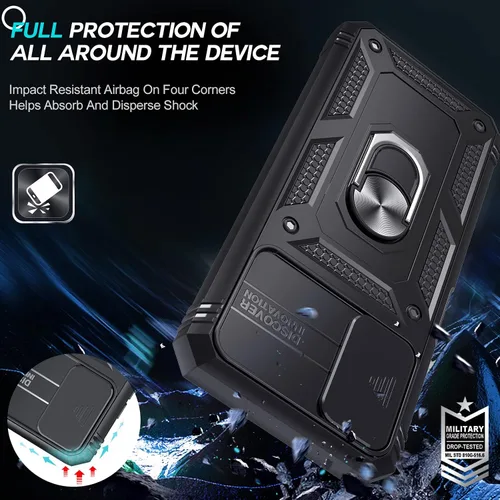 Miniatura 7 de LeYi Funda compatible con Samsung Galaxy A03s: funda para teléfono Samsung A03s con protector de pantalla [2 paquetes], funda deslizante para cámara