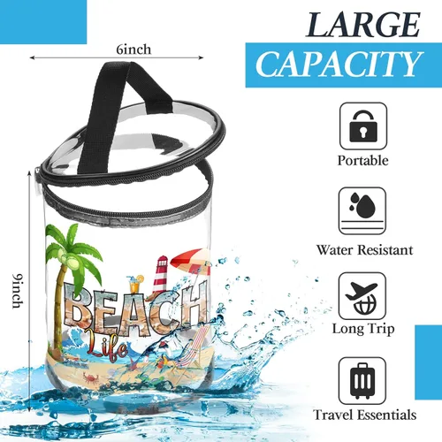 Miniatura 3 de Sanwuta - Neceser de regalos de playa, resistente, transparente, para loción, bolsas de aseo para viajes, protector solar, maquillaje, estuche