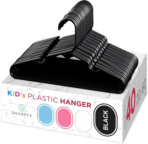 Miniatura 9 de Sharpty Perchas de plástico para niños, perchas para ropa de bebé, niños pequeños y niños, uso estándar diario, ideal para armario de niños y niñas