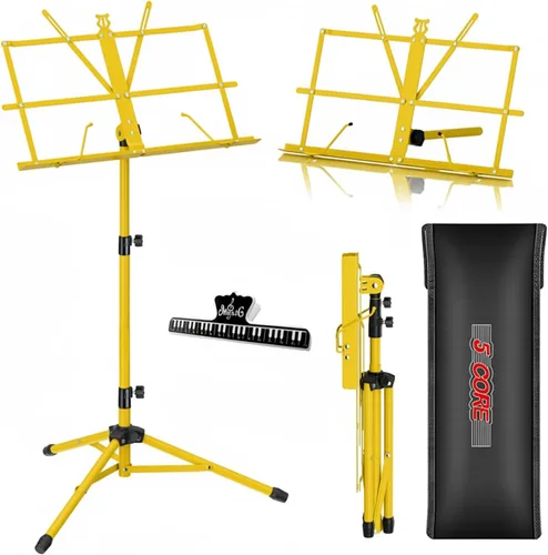 Miniatura 9 de 5 CORE Soporte de partituras portátil de doble uso para libros de escritorio, trípode ligero plegable ajustable de 52 pulgadas con bolsa de Negro