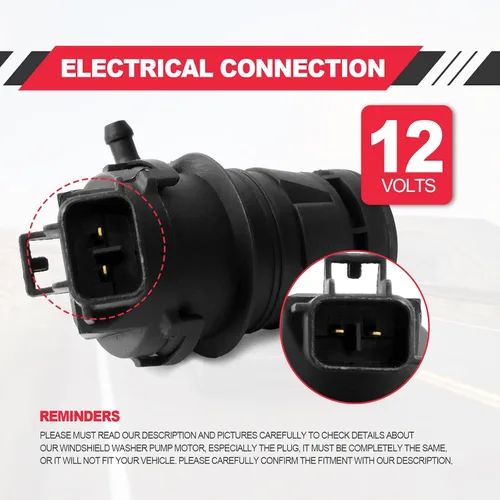 Miniatura 5 de Bomba de lavado de parabrisas, compatible con Toyota, Lexus, Scion, Mazda, Honda, reemplaza al OEM: 85330-60190, 85330-AE010, 85330-60180, bomba