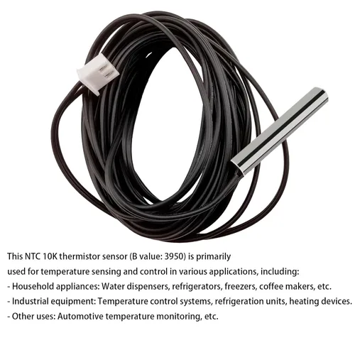 Miniatura 4 de 4pcs 10K termistor 3 M, 3950 NTC 10K termistor sensor de temperatura sonda de acero inoxidable NTC 10K sensor de temperatura uso para dispensador