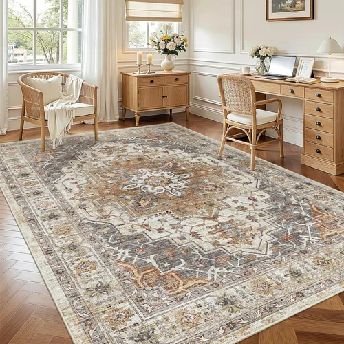 Miniatura 740 de Madane Tapete lavable de 2 x 10 pies para pasillo, cocina, recibidor, clásico, suave, antideslizante para interiores, casa de campo, baño, sala