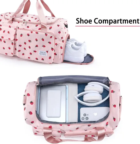 Miniatura 135 de Pequeña bolsa de gimnasio para mujer, bolsa de viaje con compartimento para zapatos