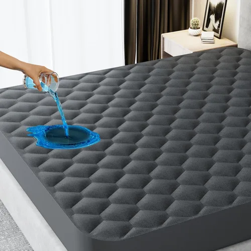 Miniatura 9 de Kmall Protector de colchón refrescante tamaño Queen, 100% impermeable y transpirable, funda de colchón de tela de aire 3D fresca, protector