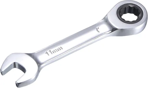 Miniatura 14 de uxcell Llave combinada de trinquete rechoncha de 0.394 in métrica 72 dientes 12 herramientas terminadas en caja de puntos, CR-V