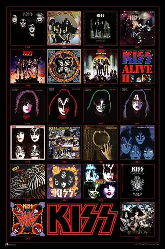 Pósteres de Portadas de Álbumes de KISS, Decoración de Pared, Decoración Retro Vintage de Rock Heavy Metal, Arte de Pared de la Banda Kiss, Pósteres