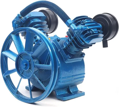 Miniatura 15 de 11 CFM 5.5HP V Style Twin Cylinder Air Compressor Head Pump Motor de hierro fundido de 2 etapas, 175 PSI Azul