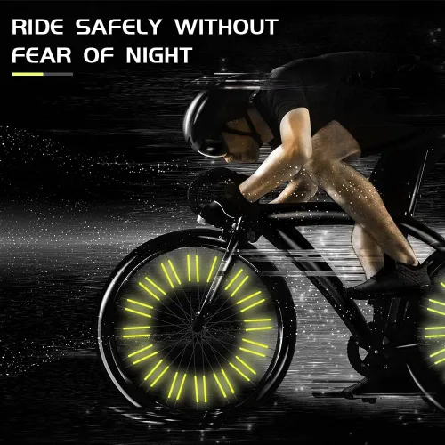 Miniatura 8 de flintronic Reflectores de radios de bicicleta, 48 piezas/72 piezas/96 reflectores de radios de bicicleta para conducción nocturna visibilidad de 360