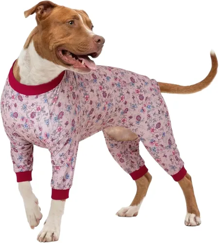 Miniatura 8 de LovinPet Pijama de perro gordo para perros medianos, camisa para aliviar la ansiedad de las mascotas, camisa de protección solar, tela elástica Negro