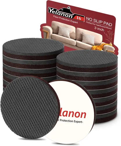 Yelanon Almohadillas antideslizantes para muebles, 16 pinzas de muebles de 3 pulgadas, antideslizantes para patas de muebles, patas de goma