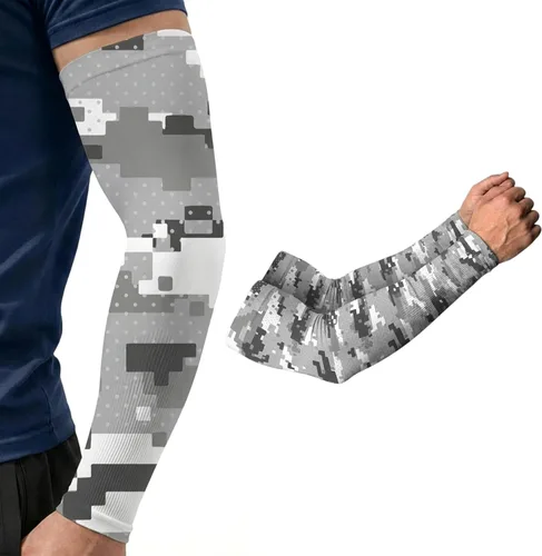 Miniatura 17 de ARMORAY Mangas de brazo para hombres y mujeres, protección solar UV, cubierta de tatuajes, manga deportiva para golf, correr, fútbol verde celestial