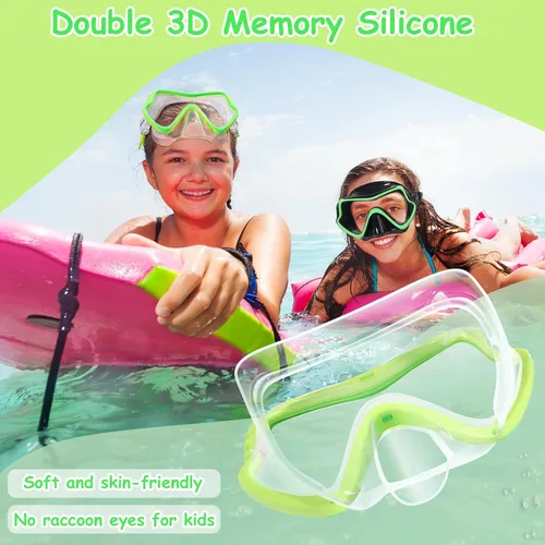 Miniatura 5 de Gafas de natación para niños con cubierta de nariz para jóvenes de 8 a 15 años, antivaho HD Visión Gafas de piscina gafas de natación de agua negro