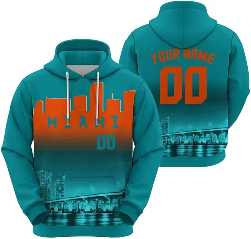 Miniatura 30 de Custom Football Hoodies City Night Skyline Personalized Sweatshirt Name Number Fan Gift Pullover for Men Women Youth
