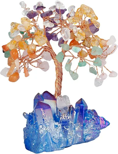 Miniatura 17 de Mookaitedecor - Árbol de cristal con base de cuarzo, bonsái para la riqueza y buena suerte