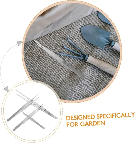 Miniatura 5 de 4 pinzas de acero inoxidable para jardinería suculenta, puntas curvas y rectas para proyectos de cuidado de plantas de precisión y herramientas