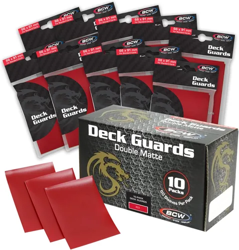 Miniatura 10 de BCW Deck Guard - Fundas dobles mate para tarjetas, caja de 500 unidades (10 paquetes de 50 fundas), sin ácidos, sin PVC, se adapta a tarjetas