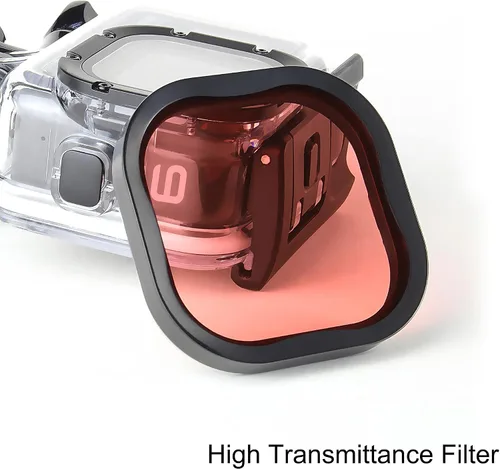 Miniatura 3 de SOONSUN Paquete de 4 filtros de buceo para GoPro Hero 11, 10, 9, 8, carcasa impermeable oficial, rojo, rojo claro, magenta, 5 filtros macro