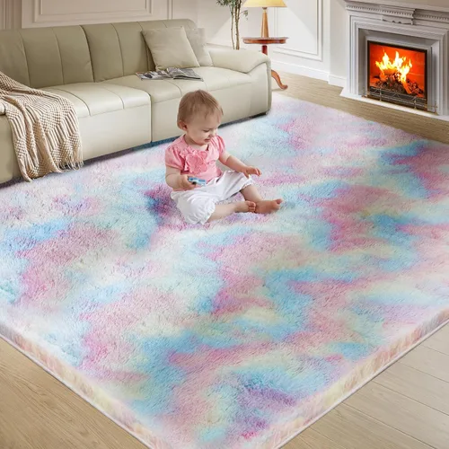 Miniatura 21 de Alfombra ultra suave para sala de estar, alfombra mullida de área 4X6 para dormitorio, alfombras modernas de pelo largo, alfombra suave