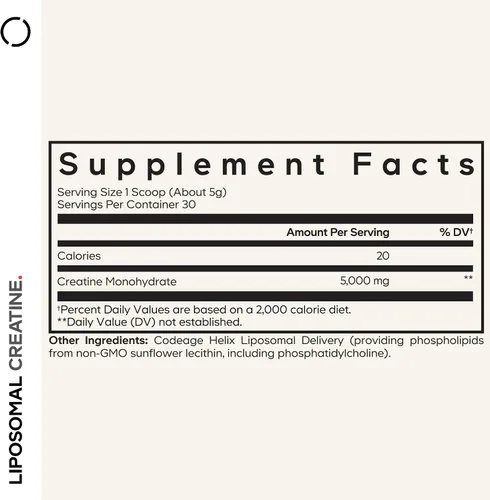 Miniatura 2 de Codeage Suplemento en polvo de creatina liposomal, monohidrato de creatina pura de 5000 mg, antes del entrenamiento y después de los entrenamientos