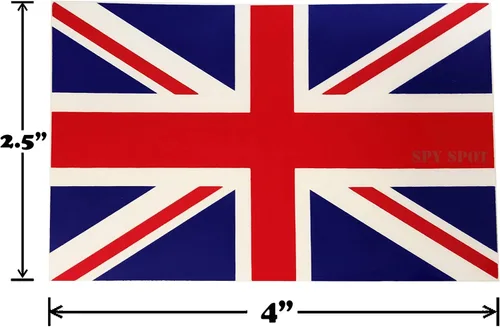 Miniatura 2 de Spy Spot Calcomanías de la bandera del Reino Unido, paquete de 4 (4 x 2.5 pulgadas), calcomanías de vinilo Union Jack para ventanas, parachoques