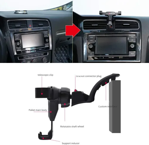 Miniatura 7 de Soporte para teléfono celular con cubierta de clip de ventilación ajustable para Volkswagen VW Golf 7 MK7 2014 2015 2016 2017 2018