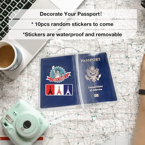 Miniatura 4 de WHALEZON Paquete de 5 fundas transparentes para pasaporte, protector de pasaporte de plástico transparente, Cartera de viaje