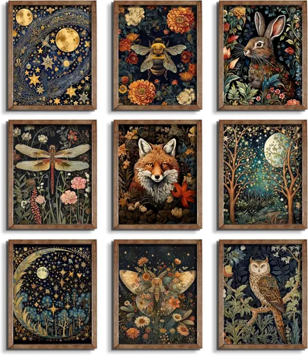 Miniatura 13 de WIARTSH Black Girl - Juego de 9 lienzos abstractos de mujer afroamericana, arte moderno de melanina de moda para sala de estar, dormitorio