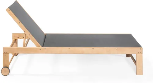 Miniatura 9 de JONATHAN Y Trabuco LNG1100B-2SET - Juego de salón de 2 piezas de madera de acacia para exteriores con silla tumbona ajustable, ruedas y mesa