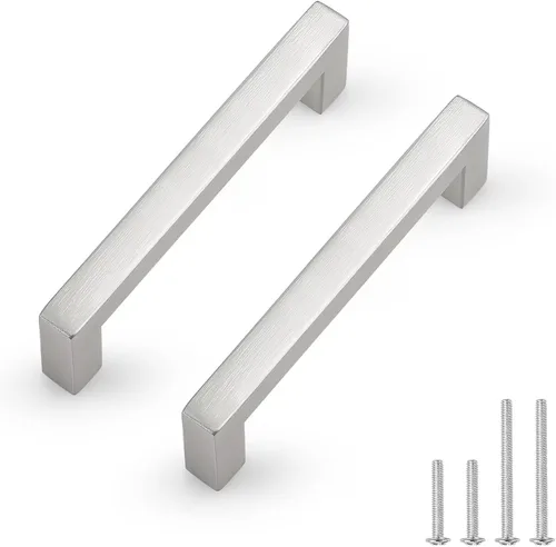 Miniatura 44 de Probrico - Tiradores cuadrados de acero inoxidable para puerta de armario o cajón, color negro, 0.5 pulgadas de ancho