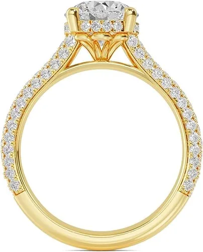 Miniatura 5 de Anillo de compromiso de diamantes creados en laboratorio de cuatro puntas con certificación IGI de 2.23 quilates redondo blanco de excelente corte