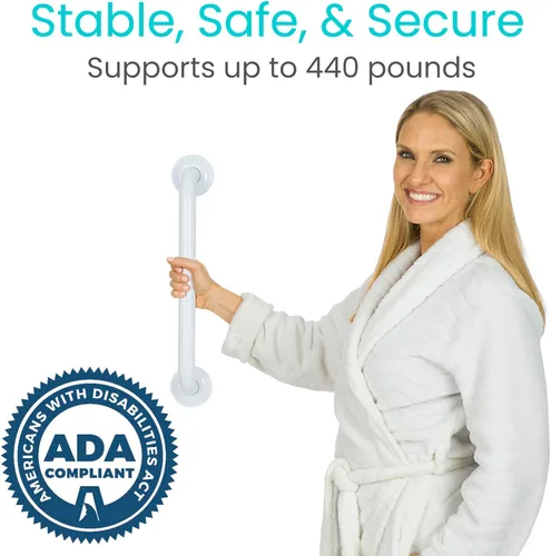 Miniatura 3 de Vive Barra de agarre para regaderas y duchas - Pasamanos de seguridad para baño para personas mayores y discapacitados - Mango de soporte de pared