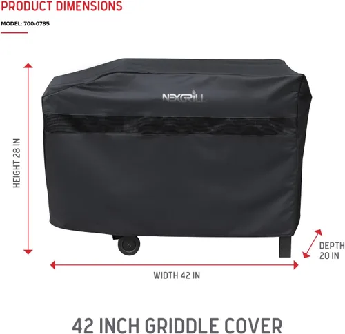 Miniatura 2 de Nexgrill - Funda de parrilla de 42 pulgadas, cubierta plana resistente al agua de servicio pesado con correa ajustable y ventilación, protección