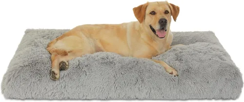 Miniatura 44 de Bedfolks Cama Impermeable para Jaula de Perro, Cama de Felpa para Perros con Funda Lavable Extraíble, Almohadón de Jaula de Perro de Piel Sintética