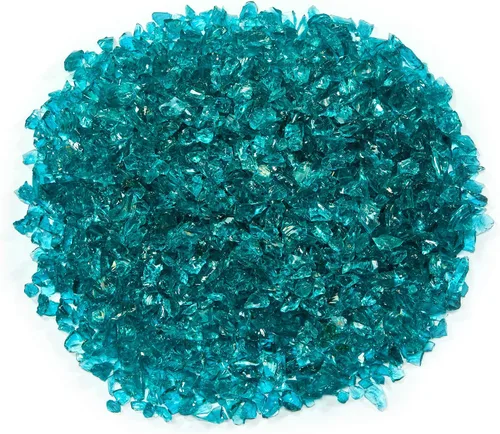 Miniatura 5 de TWINKLING Brillantina de piedra de grava de vidrio de fuego de alto brillo, vidrio roto, chips de gemas de fuego, vidrio triturado para hogueras