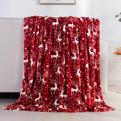 Miniatura 39 de Elegant Comfort Manta de Forro Polar de Terciopelo de Lujo Súper Suave con Estampados Navideños - Decoración del Hogar con Tema Navideño, Manta