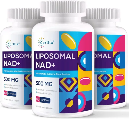 NAD+ liposomal 500mg con cápsulas blandas TMG 250 mg, alternativa de ribósido de nicotinamida, suplemento real de NAD+, 180 porciones