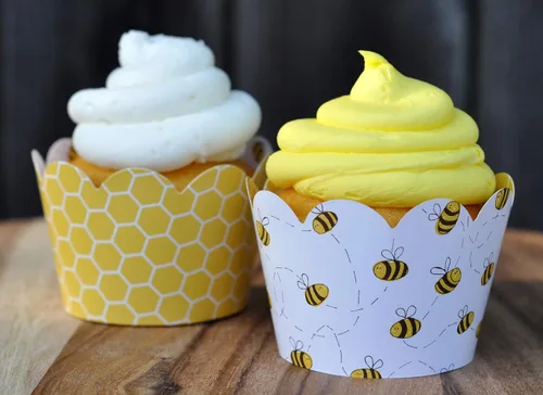 Miniatura 2 de Envoltorios para cupcakes de abeja de miel para revelación de género, fiestas de cumpleaños, despedidas de soltera, baby showers, o reuniones