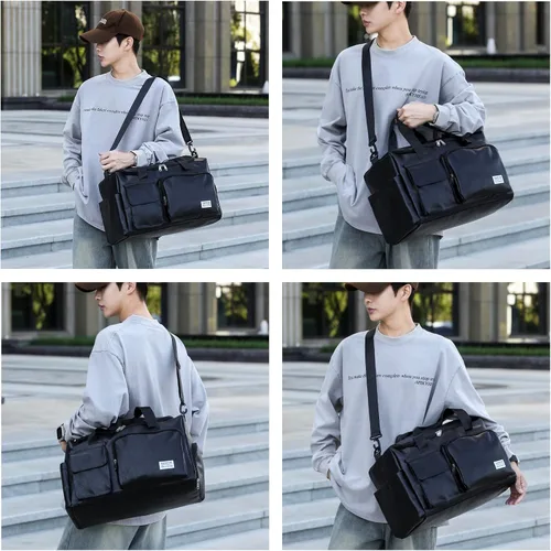 Miniatura 168 de Pequeña bolsa de gimnasio para mujer, bolsa de viaje con compartimento para zapatos