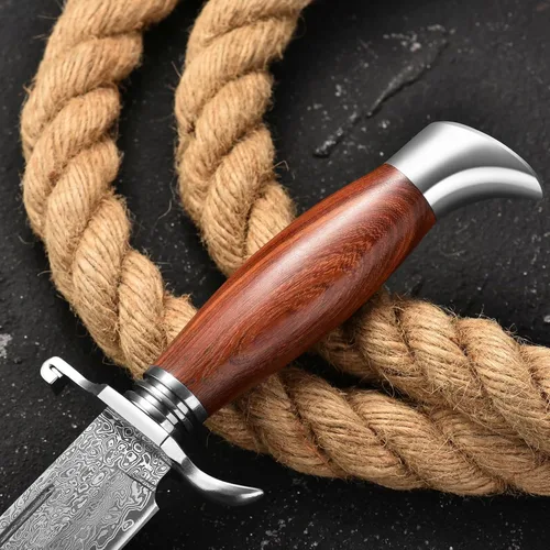 Miniatura 6 de DRACHENADER Cuchillo Bowie de 10.5 pulgadas con funda, cuchillo de hoja fija de supervivencia y bushcraft para caza al aire libre