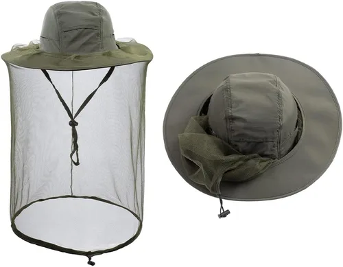 Miniatura 14 de Sombrero de red para la cabeza, apicultor de apicultura, velo, sombrero de malla de caza, gorra de capó de capó de atrapador de abejas, disfraz