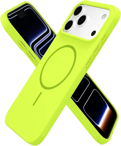 Miniatura 75 de oakxco Funda de silicona Mag Safe para iPhone 17 Pro Max, funda magnética delgada y fina compatible con carga inalámbrica MagSafe, bonita funda Negro