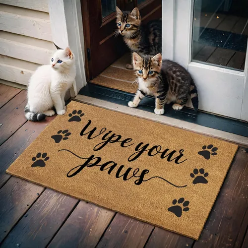 Miniatura 7 de MAINEVENT Wipe Your Paws - Felpudo para exteriores, 30 x 17 pulgadas, tapete para puerta limpia tus patas, tapete de bienvenida de fibra de coco
